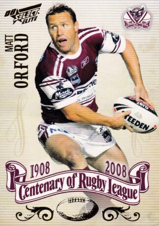 2008 NRL Centenary Common Card - Base 147 Matt Orford Manly Sea Eagles