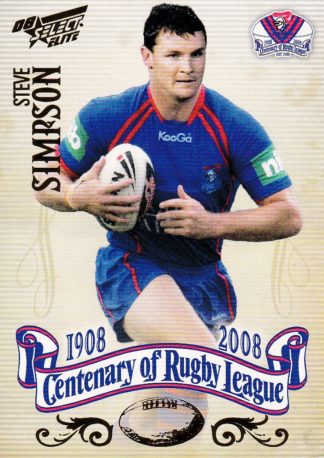 2008 NRL Centenary Common Card - Base 159 Steve Simpson Newcastle Knights