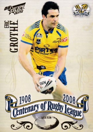 2008 NRL Centenary Common Card - Base 166 Eric Grothe Parramatta Eels