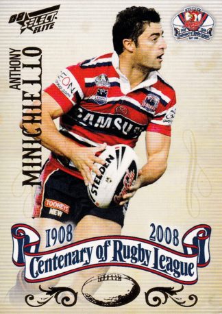2008 NRL Centenary Common Card - Base 188 Anthony Minichiello Sydney Roosters