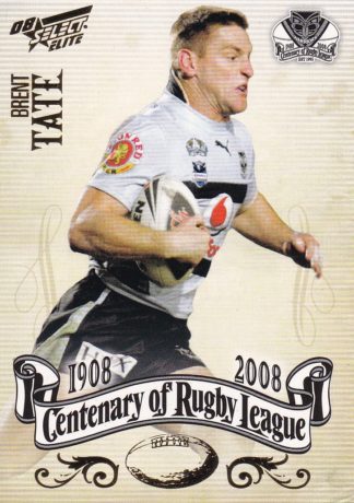 2008 NRL Centenary Common Card - Base 192 Brent Tate Warriors