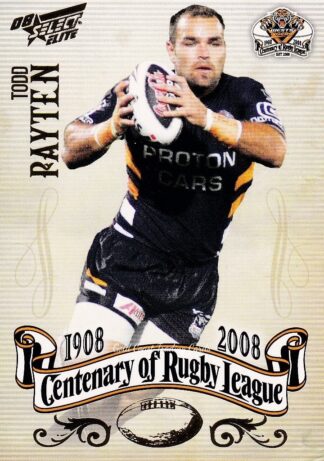 2008 NRL Centenary Common Card - Base 199 Todd Payten Wests Tigers