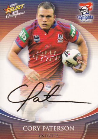 2008 NRL Champions Foil Signature - FS24 Cory Paterson Newcastle Knights