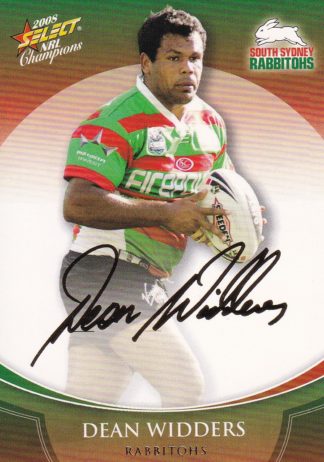 2008 NRL Champions Foil Signature - FS38 Dean Widders South Sydney Rabbitohs