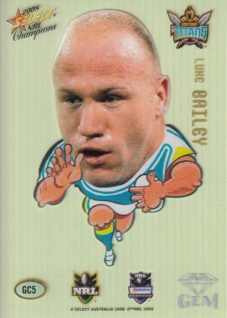 2008 NRL Champions Mascot Gem - GC05 Luke Bailey Gold Coast Titans