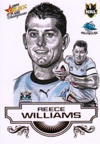 2008 NRL Champions Sketch Card - SK08 Reece Williams Cronulla Sharks