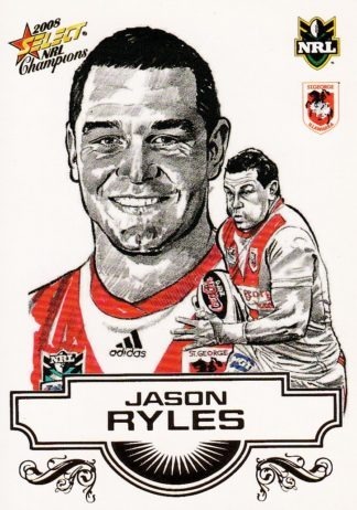 2008 NRL Champions Sketch Card - SK23 Jason Ryles St George Dragons