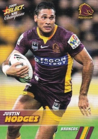 2008 NRL Champions Common Card - Base 007 Justin Hodges Brisbane Broncos