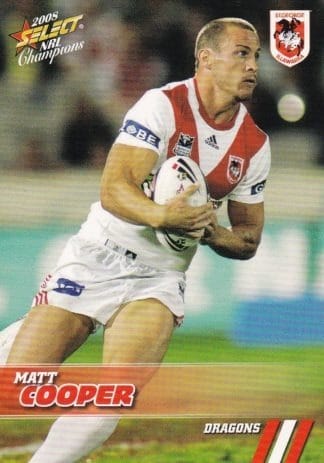 2008 NRL Champions Common Card - Base 136 Matt Cooper St George Dragons