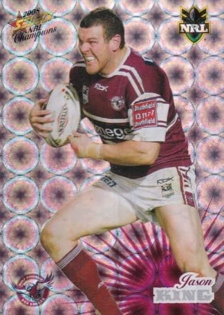 2008 NRL Champions Holofoil Parallel - HF066 Jason King Manly Sea Eagles