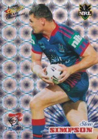 2008 NRL Champions Holofoil Parallel - HF094 Steve Simpson Newcastle Knights