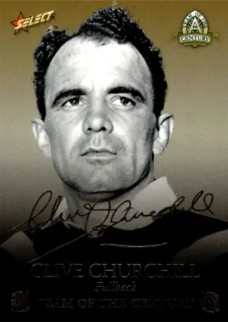 2008 NRL Centenary Oversize Team Of The Century Foil Signature - TCFS01 Clive Churchill