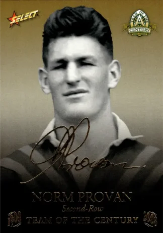 2008 NRL Centenary Oversize Team Of The Century Foil Signature - TCFS11 Norm Provan