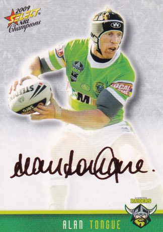 2009 NRL Champions Red Foil Signature - FS08 Alan Tongue Canberra Raiders