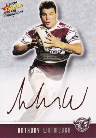 2009 NRL Champions Red Foil Signature - FS16 Anthony Watmough Manly Sea Eagles