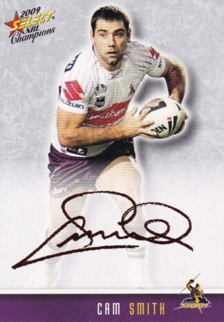 2009 NRL Champions Red Foil Signature - FS19 Cam Smith Melbourne Storm