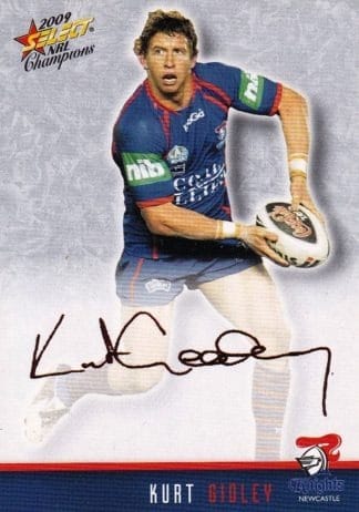 2009 NRL Champions Red Foil Signature - FS22 Kurt Gidley Newcastle Knights