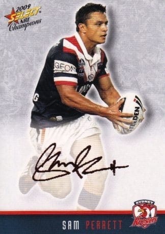 2009 NRL Champions Red Foil Signature - FS40 Sam Perrett Sydney Roosters