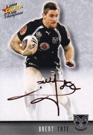 2009 NRL Champions Red Foil Signature - FS45 Brent Tate Warriors
