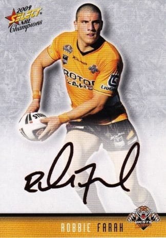 2009 NRL Champions Red Foil Signature - FS46 Robbie Farah Wests Tigers