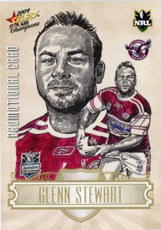 2009 NRL Champions Promotional Card - SK12 Glenn Stewart Manly Sea Eagles