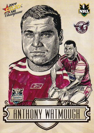 2009 NRL Champions Sketch Card - SK11 Anthony Watmough Manly Sea Eagles