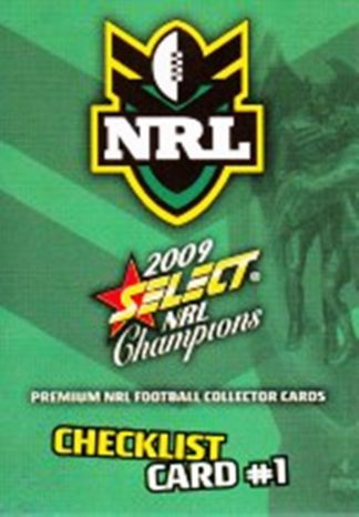 2009 NRL Champions Common Card - Base 001 - Checklist #1