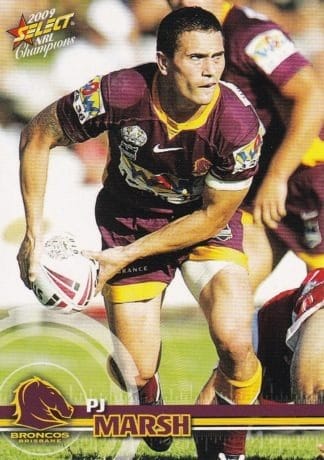 2009 NRL Champions Common Card - Base 009 PJ Marsh Brisbane Broncos