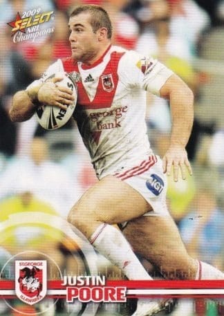 2009 NRL Champions Common Card - Base 141 Justin Poore St George Dragons