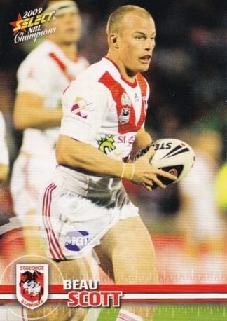 2009 NRL Champions Common Card - Base 142 Beau Scott St George Dragons