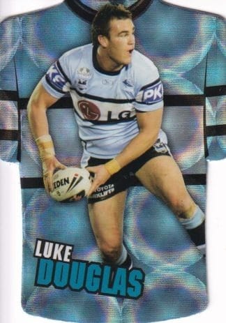2009 NRL Champions Parallel Holofoil Jersey - JDC042 Luke Douglas Cronulla Sharks