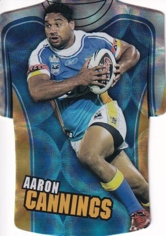 2009 NRL Champions Parallel Holofoil Jersey - JDC055 Aaron Cannings Gold Coast Titans