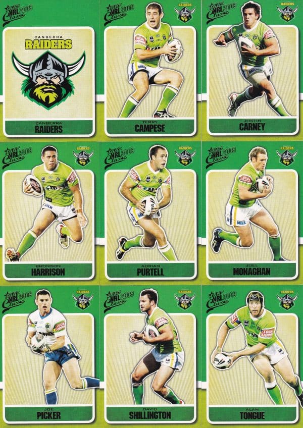 2009 NRL Classic Base Team Set - Canberra Raiders