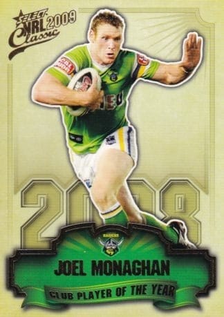 2009 NRL Classic Club Player Of The Year - CP03 Joel Monaghan Canberra Raiders