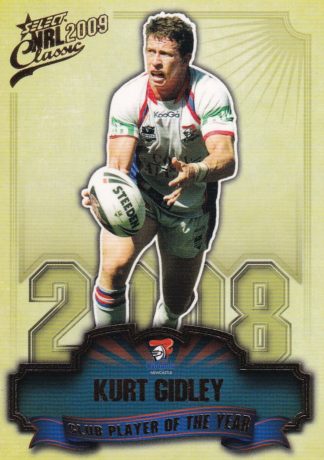 2009 NRL Classic Club Player Of The Year - CP08 Kurt Gidley Newcastle Knights