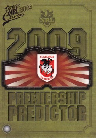 2009 NRL Classic Premiership Predictor - PC12 St George Dragons