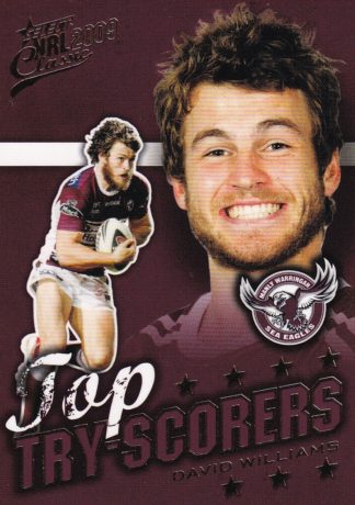 2009 NRL Classic Top Try Scorer - TT06 David Williams Manly Sea Eagles