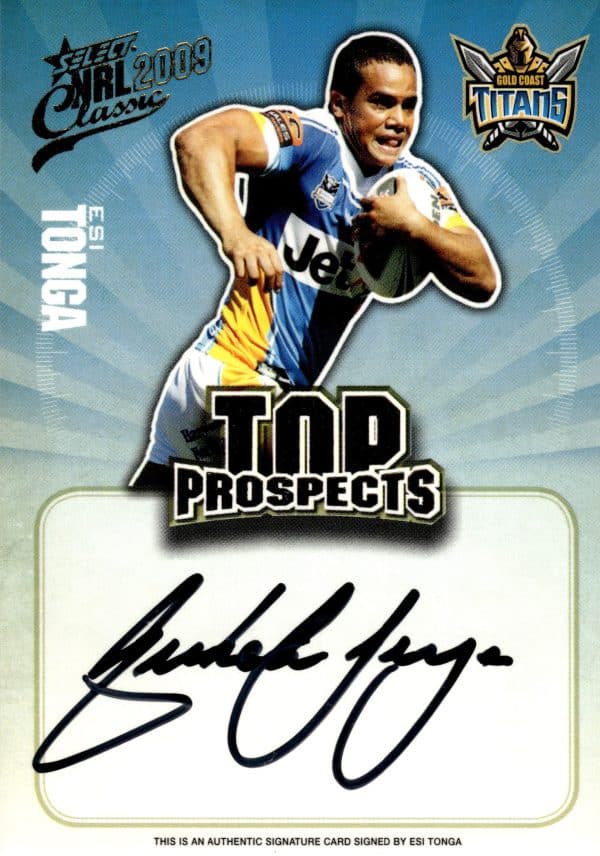 2009 NRL Classic Top Prospects Signature - TP05 Esi Tonga Gold Coast Titans