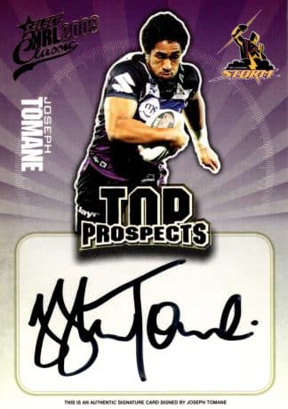 2009 NRL Classic Top Prospects Signature - TP07 Joseph Tomane Melbourne Storm