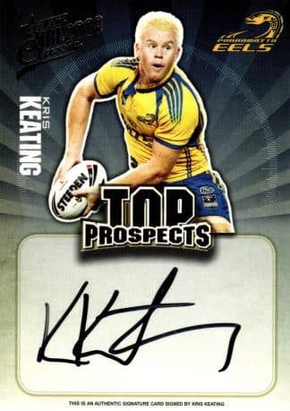 2009 NRL Classic Top Prospects Signature - TP10 Kris Keating Parramatta Eels
