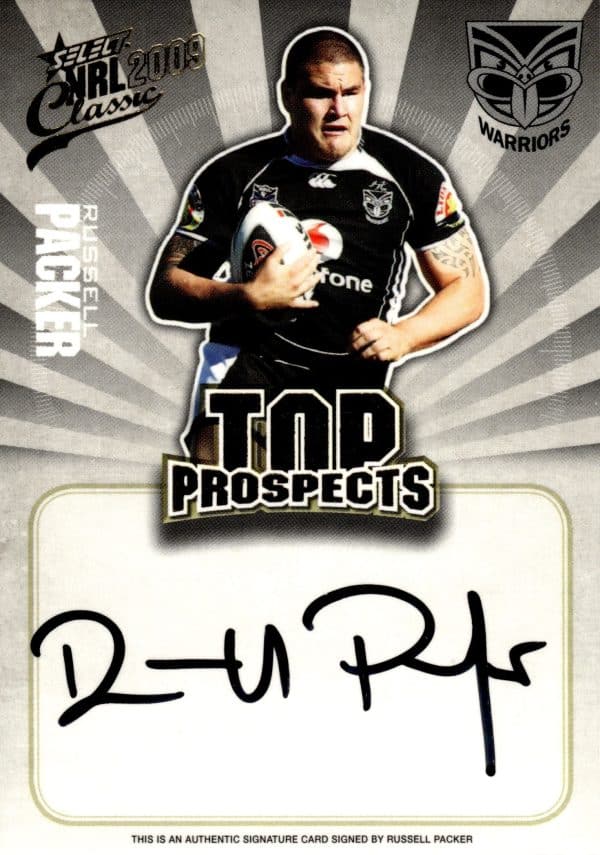 2009 NRL Classic Top Prospects Signature - TP15 Russell Packer Warriors