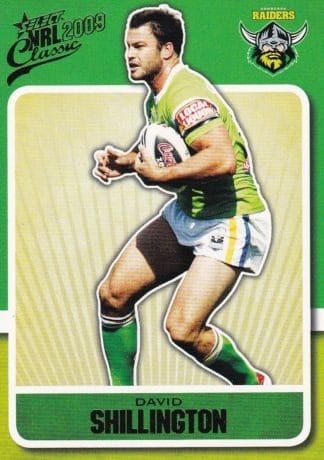 2009 NRL Classic Common Card - Base 036 David Shillington Canberra Raiders