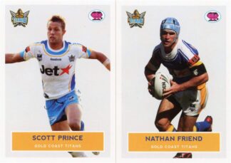 2009 NRL Scanlens Retro Team Set - Gold Coast Titans Scott Prince & Nathan Friend