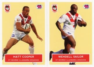 2009 NRL Scanlens Retro Team Set - St George Dragons Matt Cooper & Wendell Sailor