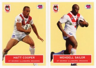 2009 NRL Scanlens Retro Team Set - St George Dragons Matt Cooper & Wendell Sailor