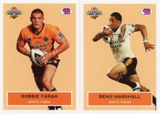 2009 NRL Scanlens Retro Team Set - Wests Tigers Robbie Farah & Benji Marshall