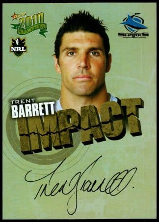 2010 NRL Champions Impact Signature - IS13 Trent Barrett Cronulla Sharks