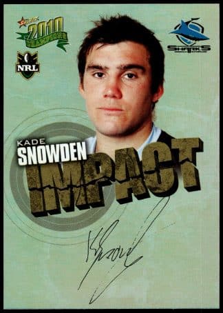 2010 NRL Champions Impact Signature - IS16 Kade Snowden Cronulla Sharks