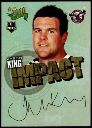 2010 NRL Champions Impact Signature - IS24 Jason King Manly Sea Eagles