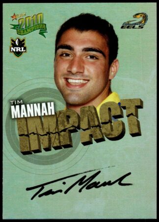 2010 NRL Champions Impact Signature - IS38 Tim Mannah Parramatta Eels